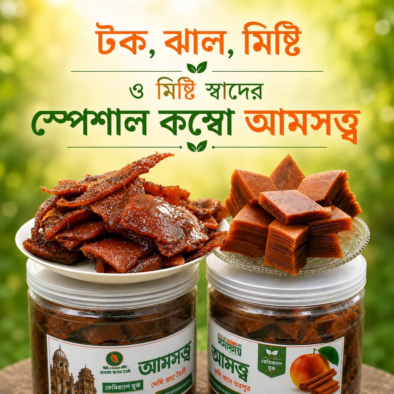 রাজশাহীর আমসত্ত্ব কম্বো (মিষ্টি + টক, ঝাল, মিষ্টি )